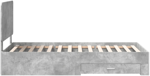 vidaXL Bettrahmen mit Kopfteil Beton Grau 75x190 cm Holzwerkstoff 3412849 Bild 7