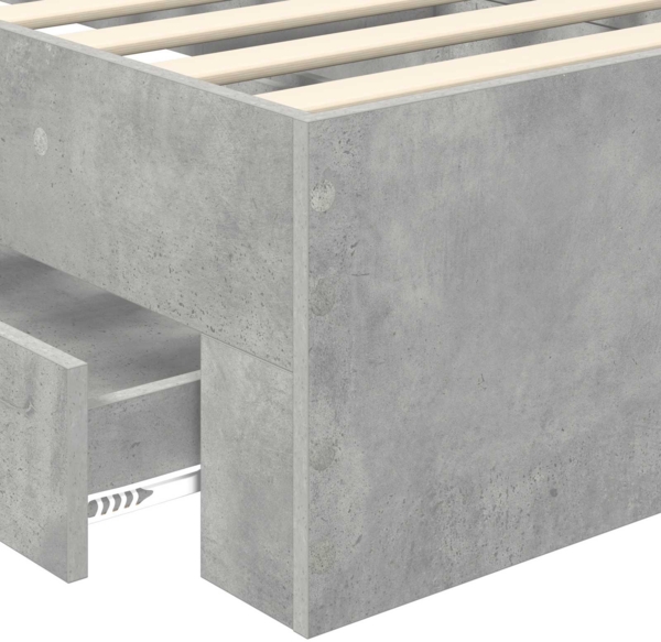 vidaXL Bettrahmen mit Kopfteil Beton Grau 75x190 cm Holzwerkstoff 3412849 Bild 9