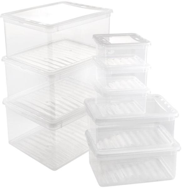 keeeper Aufbewahrungsboxen mit Air Control System, 8-teiliges Set, 3x 1,7 l, 2x 5,6 l, 3x 18 l, Bea, Transparent