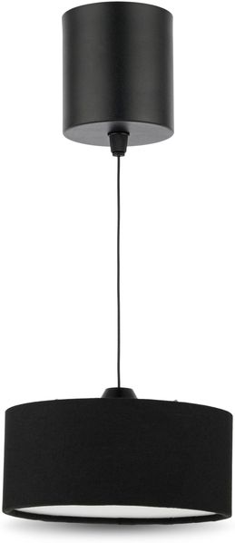 REV Pendelleuchte Akku - 120lm dimmbar 3 Farben, Timer 1-4h, höhenverstellbar (18-123cm), Hängeleuchte Wohnzimmer, Fernbedienung, Stoffschirm, schwarz