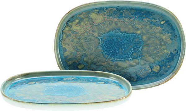 Yuki Grün-blau, Servierplatte 2tlg (mo)