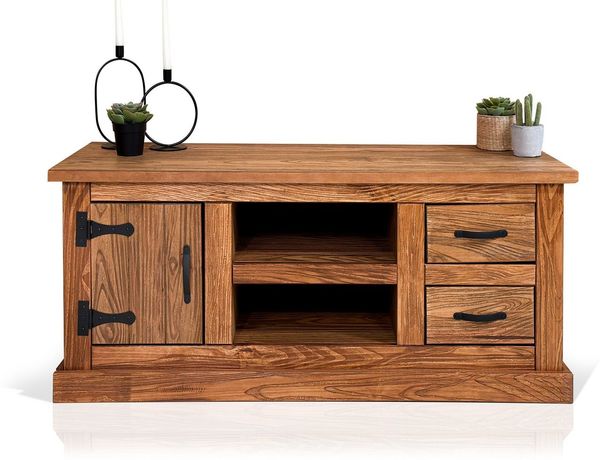 Moebel-Eins TV-Board, EVERGLADE TV-Board II, Material Massivholz, Kiefer eichefarbig