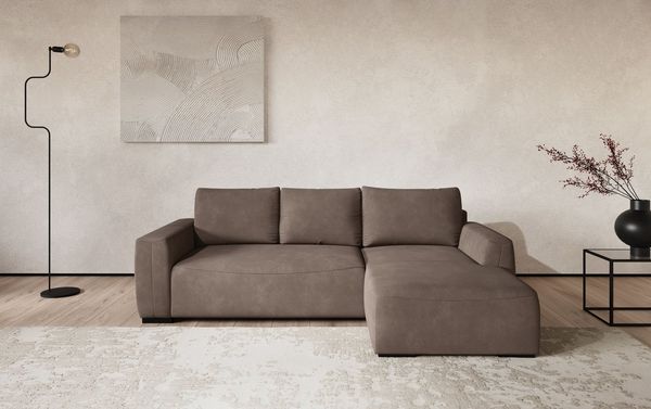 COTTA Ecksofa Giro L-Form, Recamiere, Breite 252 cm, wahlweise mit Bettkasten und Trendbezug CORD!