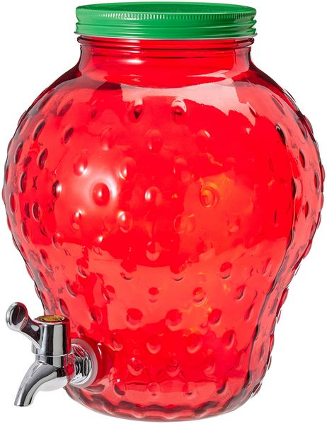 4L Getränkespender+Zapfhahn 4x Trinkglas+Deckel+Strohhalm+Zapfhahn