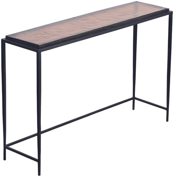 Signature 'IGLOO' Große Konsole aus Rauchglas und schwarzem Metall L110 cm - Schwarz