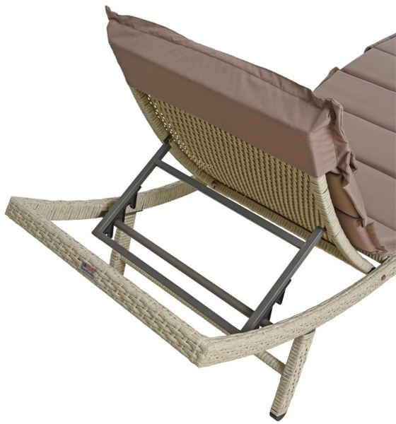 Sonnenliege Polyrattan XXL Beige Bild 9