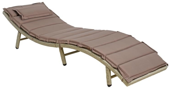 Sonnenliege Polyrattan XXL Beige Bild 2