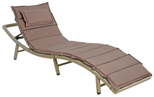 Sonnenliege Polyrattan XXL Beige Bild 7