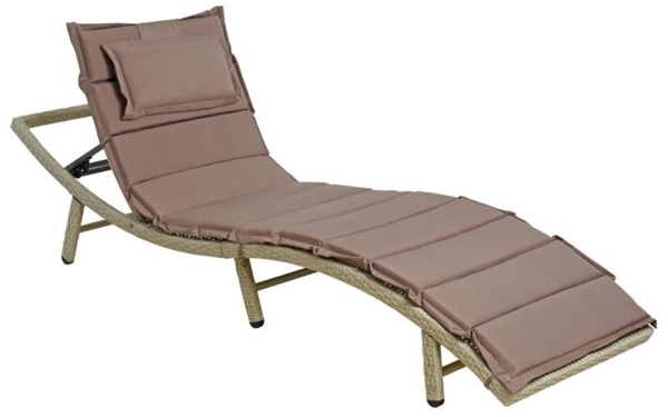 Sonnenliege Polyrattan XXL Beige Bild 11
