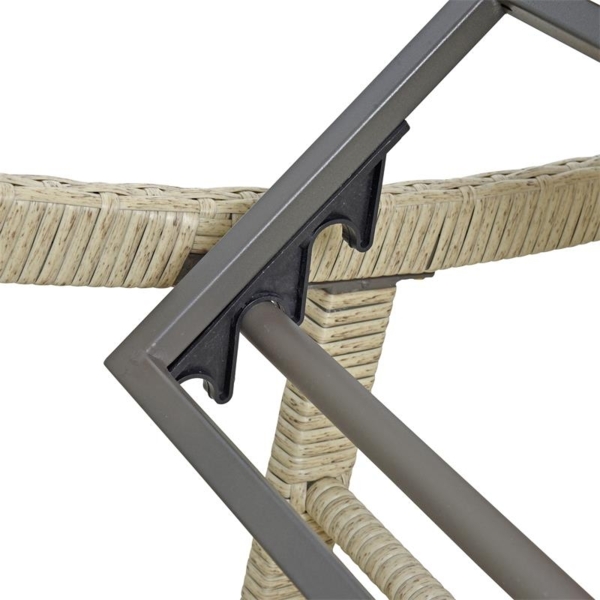 Sonnenliege Polyrattan XXL Beige Bild 5