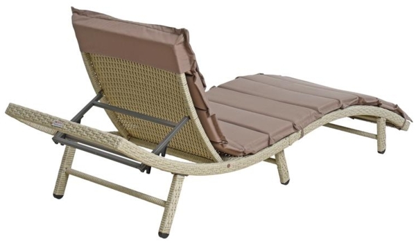 Sonnenliege Polyrattan XXL Beige Bild 4