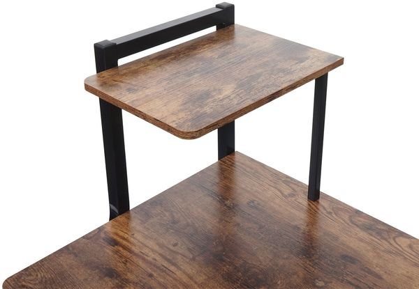 Schreibtisch mit Regal HWC-K68, Laptoptisch Bürotisch Arbeitstisch, MVG-zertifiziert 100x50cm, Metall MDF ~ braun Bild 9