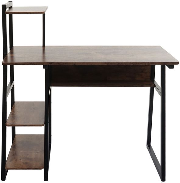 Schreibtisch mit Regal HWC-K68, Laptoptisch Bürotisch Arbeitstisch, MVG-zertifiziert 100x50cm, Metall MDF ~ braun Bild 5