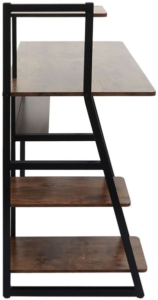 Schreibtisch mit Regal HWC-K68, Laptoptisch Bürotisch Arbeitstisch, MVG-zertifiziert 100x50cm, Metall MDF ~ braun Bild 7