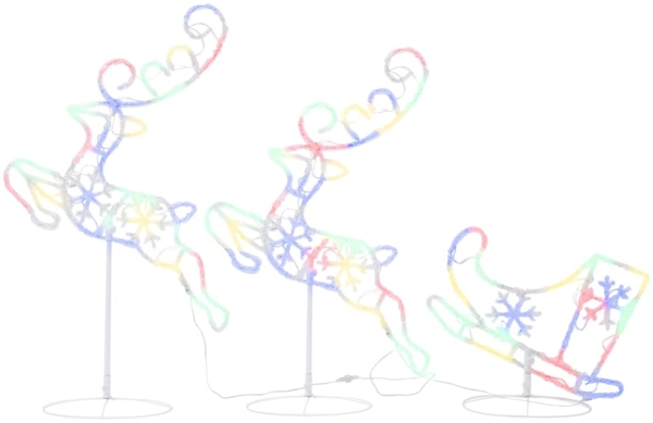 vidaXL Weihnachtsdeko LED Rentiere & Schlitten Acryl 260x21x87 cm Bunt 328512