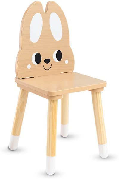Moni Kinder Tischset 2 Stühle Hase aus Holz Stauraum Kindersitzgruppe ab 3 Jahre braun Bild 4