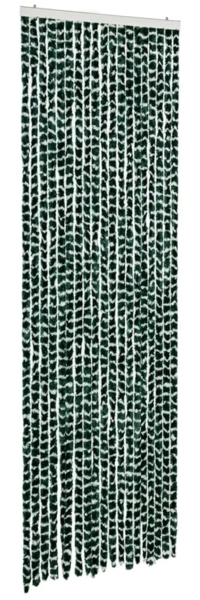 vidaXL Fliegenvorhang Grün und Weiß 56x200 cm Chenille 377383