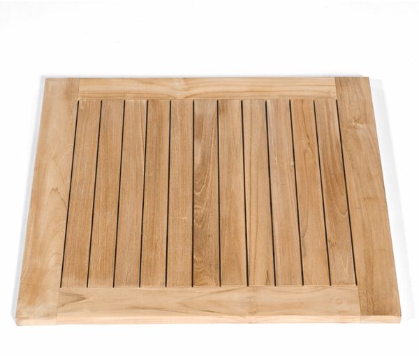 Sonnenpartner Tischgestell Rhodos Alu gebürstet mit wählbarer Tischplatte Tischplatte "TUNIS"" 80 x 80 cm Teakholz 80050292"