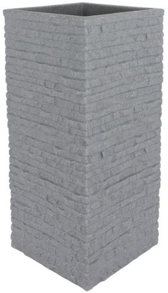 sesua Blumentopf Ziegel-Säulentopf grau Pflanzkübel Pflanztopf Blumenkübel 26x26x60cm