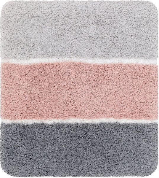 Homie Living Badematte Rio Marina, Höhe 30 mm, rutschhemmend beschichtet, fußbodenheizungsgeeignet, schnell trocknend, Polyester, rechteckig, flauschiger Badteppich, modern gestreift, waschbar, Badezimmerteppich
