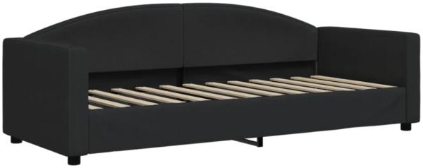vidaXL Tagesbett Ausziehbar mit Matratzen Schwarz 80x200 cm Stoff 3197203 Bild 4