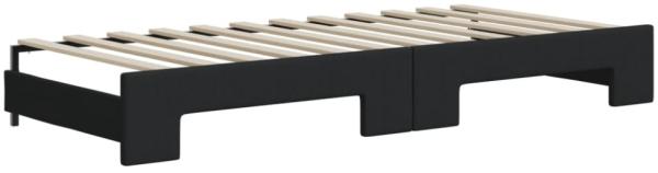 vidaXL Tagesbett Ausziehbar mit Matratzen Schwarz 80x200 cm Stoff 3197203 Bild 3