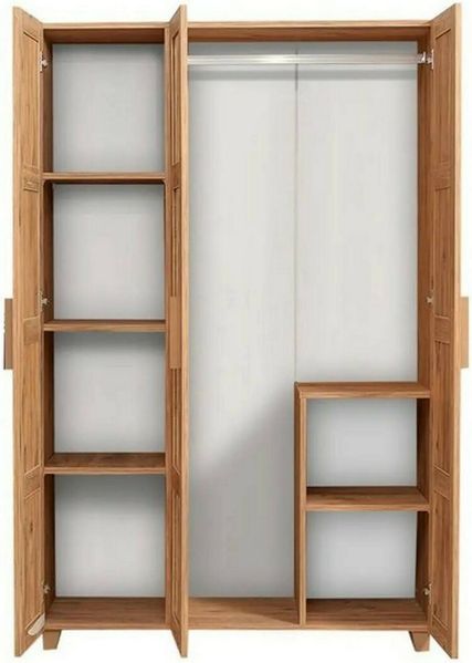 Dmora Kleiderschrank 3 Türen Nella, Schlafzimmermöbel, Schrank, Garderobe, 120x48h189 cm, Eiche Bild 4