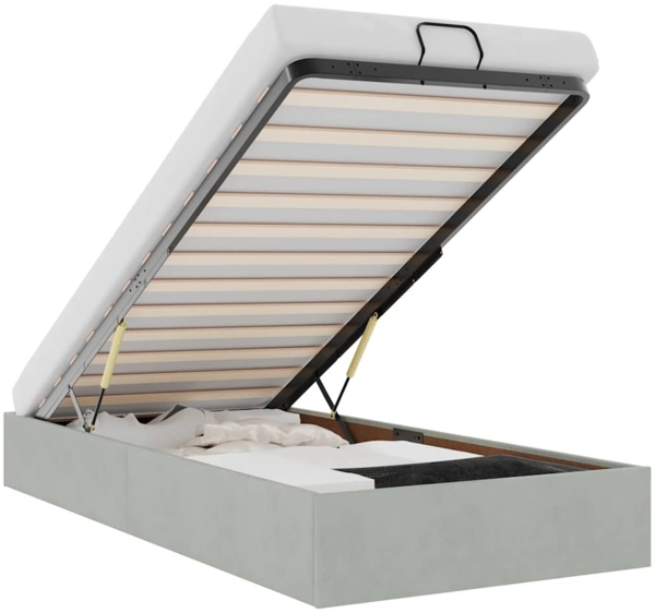 vidaXL Ottoman-Bett ohne Matratze Hellgrau 90x190 cm Samt 3310931