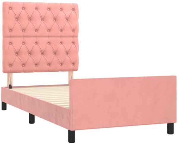 Bettgestell mit Kopfteil Samt Rosa 80x200 cm Bild 3