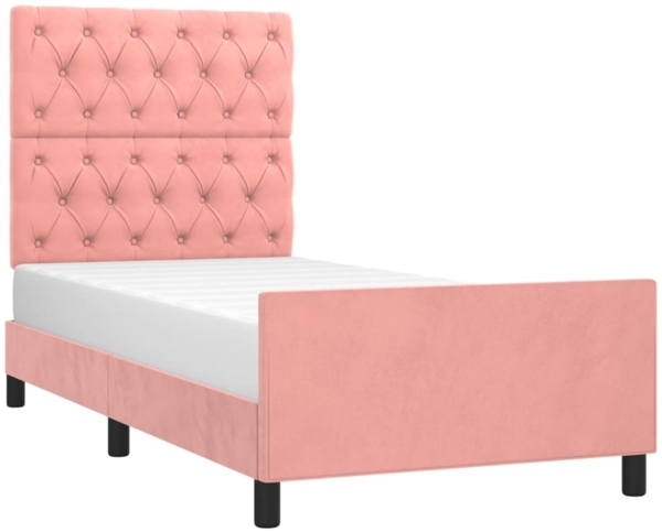 Bettgestell mit Kopfteil Samt Rosa 80x200 cm Bild 2