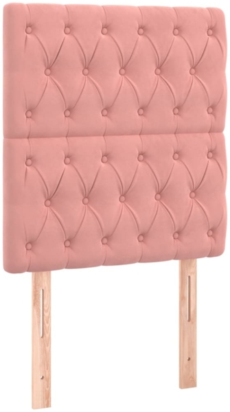 Bettgestell mit Kopfteil Samt Rosa 80x200 cm Bild 7