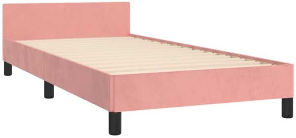 Bettgestell mit Kopfteil Samt Rosa 80x200 cm Bild 4