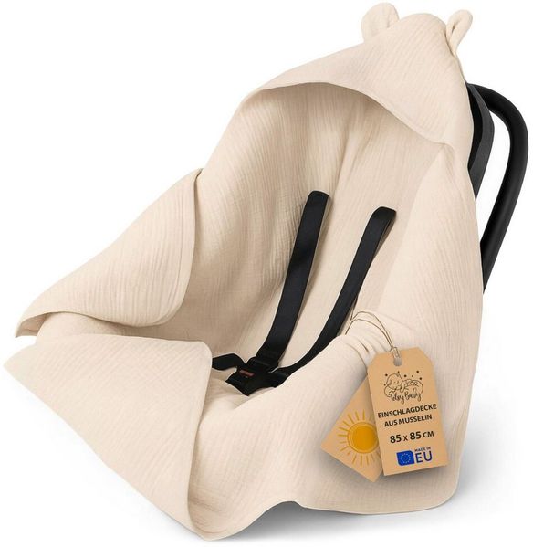 Einschlagdecke Musselin – Atmungsaktive Babydecke für Kinderwagen und Autositz, Totsy Baby