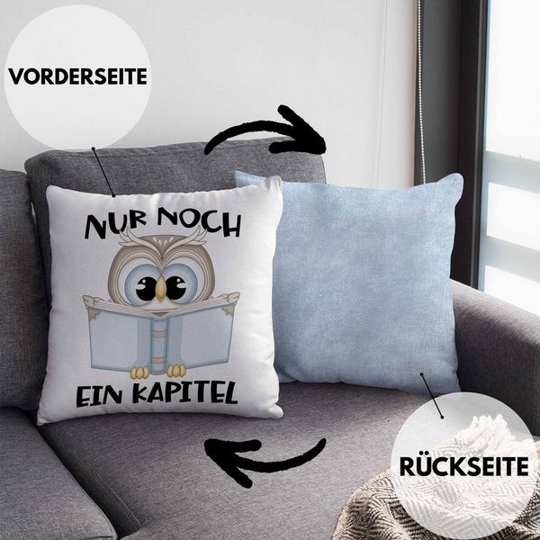 Trendation Dekokissen Trendation - Leseratte Geschenk Kissen Nur Noch Ein Kapitel Bücher Les