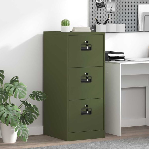 vidaXL Aktenschrank Olive Grün 44 x 50 x 106,5 cm Kaltgewalzter Stahl 891602
