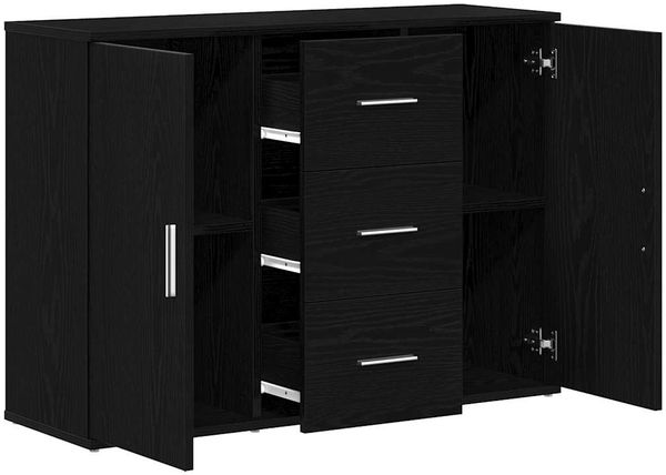 vidaXL Sideboard Schwarz Eichen-Optik 91x29,5x65 cm Holzwerkstoff 862477 Bild 5