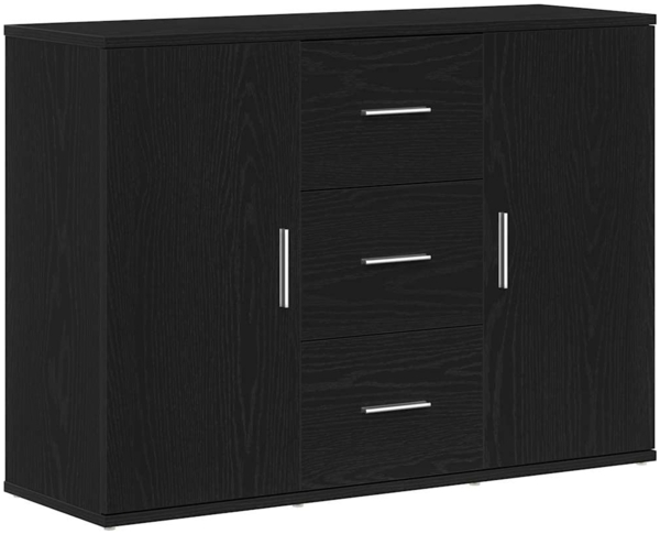 vidaXL Sideboard Schwarz Eichen-Optik 91x29,5x65 cm Holzwerkstoff 862477