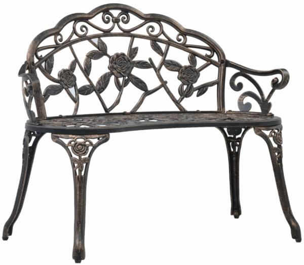 vidaXL Gartenbank 100 cm Aluminiumguss Bronzefarben 47859