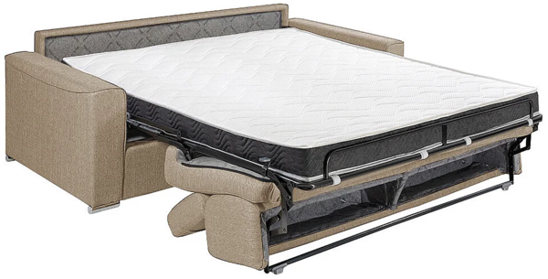 Schlafsofa 4-Sitzer Stoff VIZIR - Beige - Liegefläche: 160 cm - Matratzenhöhe: 14 cm mit Memory Schaum Bild 5