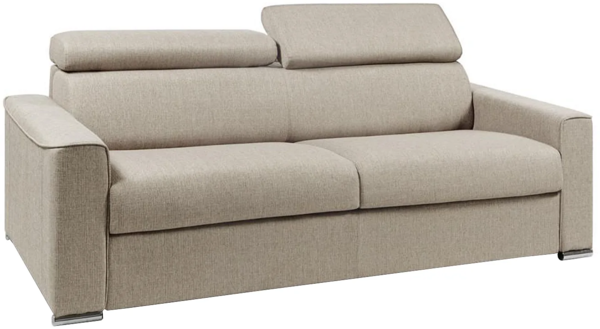 Schlafsofa 4-Sitzer Stoff VIZIR - Beige - Liegefläche: 160 cm - Matratzenhöhe: 14 cm mit Memory Schaum Bild 4