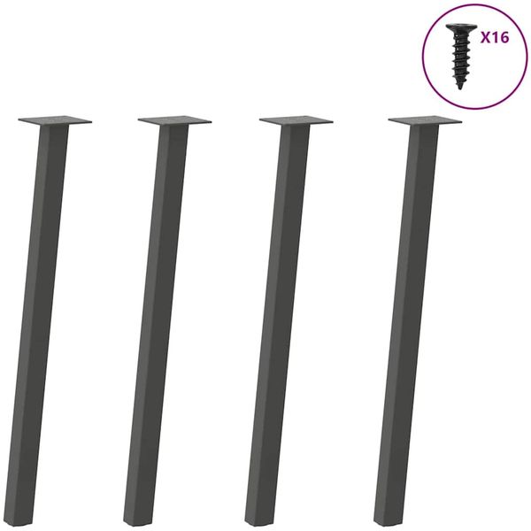 vidaXL Konsolentischbeine 4 Stk. Anthrazit 72 cm Stahl 4012494
