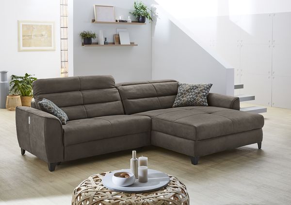 Job 'Double-One KPL' Wohnlandschaft, Microfaser dunkelbraun
