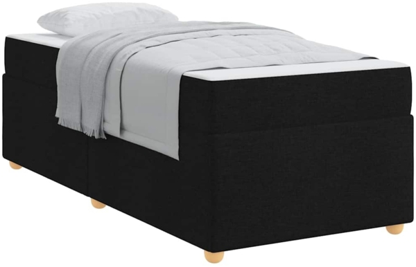 vidaXL Bettrahmen mit Matratze Schwarz 90 x 200 cm Stoff 3399330 Bild 2