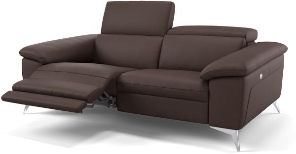Sofanella Ledergarnitur STELLA Ledercouch 2-Sitzer Sofa in Braun