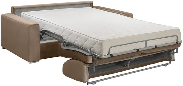 Schlafsofa 4-Sitzer Samt CALITO - Beige - Liegefläche: 160 cm - Matratzenhöhe: 18 cm Bild 2