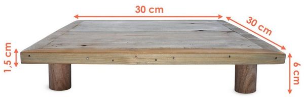 Spetebo Blumenhocker Deko Blumenteller natur - mit 4 Füßen (Anzahl, 1 St, Stück), ideal als Blumenständer