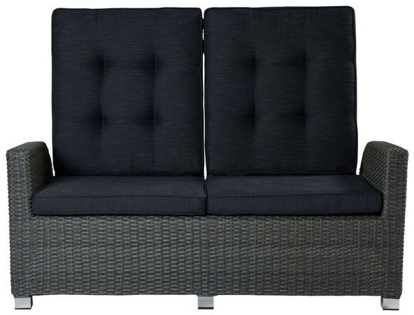 Relaxsofa Kansas 2er Sofa Garten Couch Zweisitzer Grau-Mix