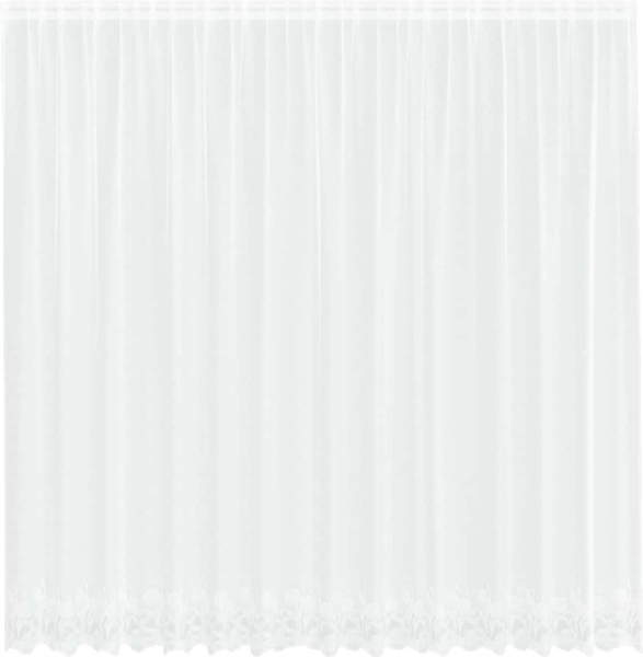 vidaXL Spitzenvorhang mit Vorhängen Floral Weiß 200 x 400 cm Polyester 4107793