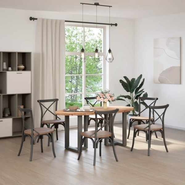 vidaXL Esstisch Hellbraun 200x100x74 cm Massivholz Eiche Oval 3305319