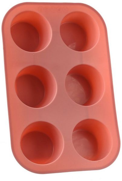 MARELIDA Muffinform Muffinform für 6 Muffins Platinum Silikon rosa Backform Cupcake, (1-tlg)